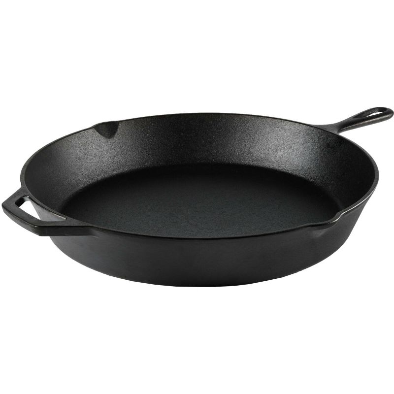 Photo 1 of AMAZON BASICS 15" Cast Iron Skillet Frying Pan Pre Seasoned Cooking Oven Kitchen Cookware Camp
