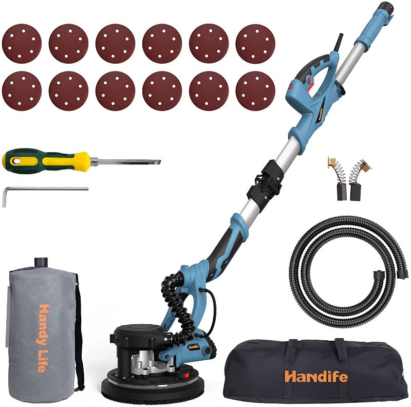 Photo 1 of Drywall Sander with Vacuum, Handife 800W 7A Electric Foldable Wall Sander, Adjustable Speed, Double-Deck LED Lights, 800-1800RPM, Dust-Free Automatic Vacuum System and 12 pcs Sanding Discs