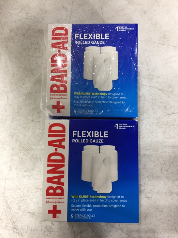 Photo 2 of BAND-AID FLEXIBLE ROLLED GAUZE. LOT OF 2 BOXES.
