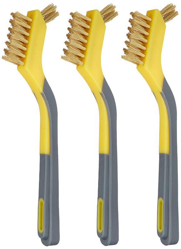 Photo 1 of Amazon Basics Brass Mini Brushes, Soft Grip, 3-Pack
