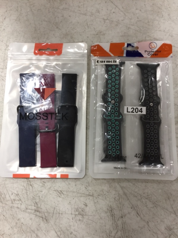 Photo 1 of VARIOUS WATCH BANDS FOR SMART WATCHES. LOT OF 2 PACKAGES. 5 TOTAL.