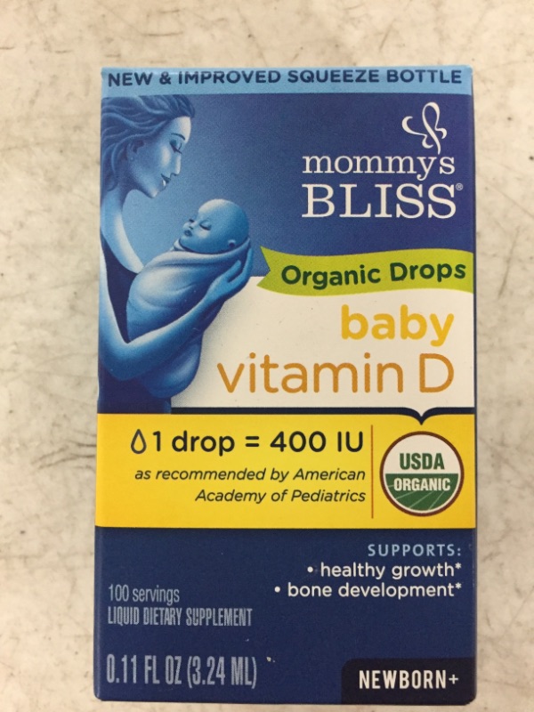 Photo 1 of Mommy's Bliss Organic Drops No Artificial Color, Vitamin D, 0.11 Fl Oz
