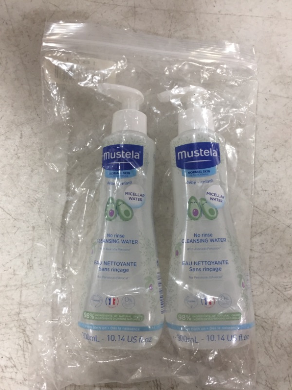 Photo 2 of Mustela Baby Cleansing Water - No-Rinse Micellar Water - with Natural Avocado & Aloe Vera - for Baby's Face, Body & Diaper - Various Sizes - 1 or 2-Pack
