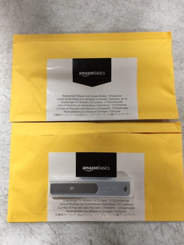 Photo 2 of Amazon Basics 4" Replacement Stripper and Scraper Blades, 10/dispenser
LOT OF 2.