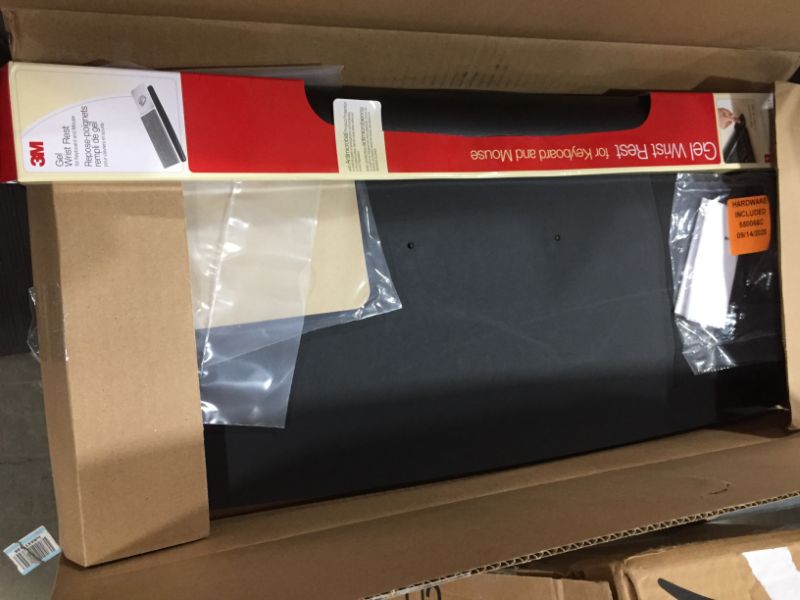 Photo 1 of 3M Under Desk Keyboard Tray, Turn Knob to Adjust Height and Tilt to Enhance Comfort and Ergonomics, Sturdy Tray with Gel Wrist Rest and Precise Mouse Pad, Stores Under Desk, 17" Track, Black (AKT60LE)
