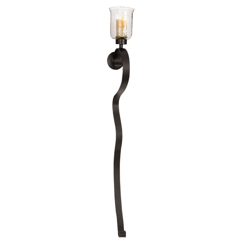 Photo 1 of Zimlay Eclectic Iron Wall Sconce With Glass Hurricane Candle Holder 34563 
