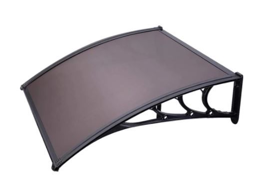 Photo 1 of 3.3 ft. Polycarbonate Window Fixed Awning (40 in. x 40 in.) in Brown and Black Bracket
