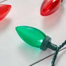 Photo 1 of 100-Light Smooth LED C9 Super Bright Red and Green Lights Christmas Lights on Spool
