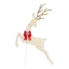 Photo 1 of 5.5 ft. 160-Light LED Jumping Deer Outdoor Christmas Decor
