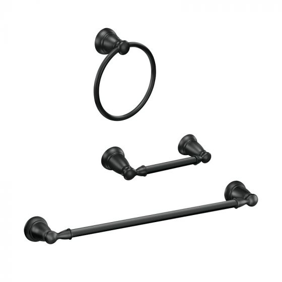 Photo 1 of Moen - Banbury 3-Piece Accessory Kit - 24-Inch Towel Bar - Pivoting Toilet Paper Holder - Towel Ring
