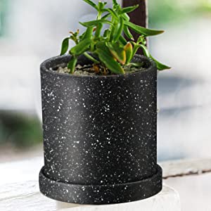 Photo 1 of Planter Pots for Plants Indoor - 4.5 Inch Ceramic Ink dots Style
