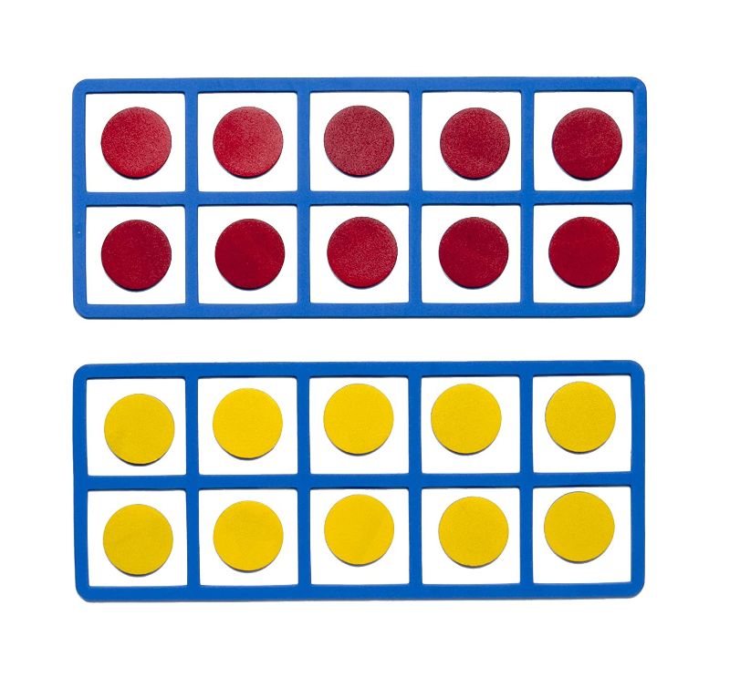 Photo 1 of LEARNING ADVANTAGE Giant Magnetic Foam Ten Frames - In Home Learning Manipulative for Early Math - 2 Frames with 20 Disks - Teach Number Concepts, Addition and Subtraction
