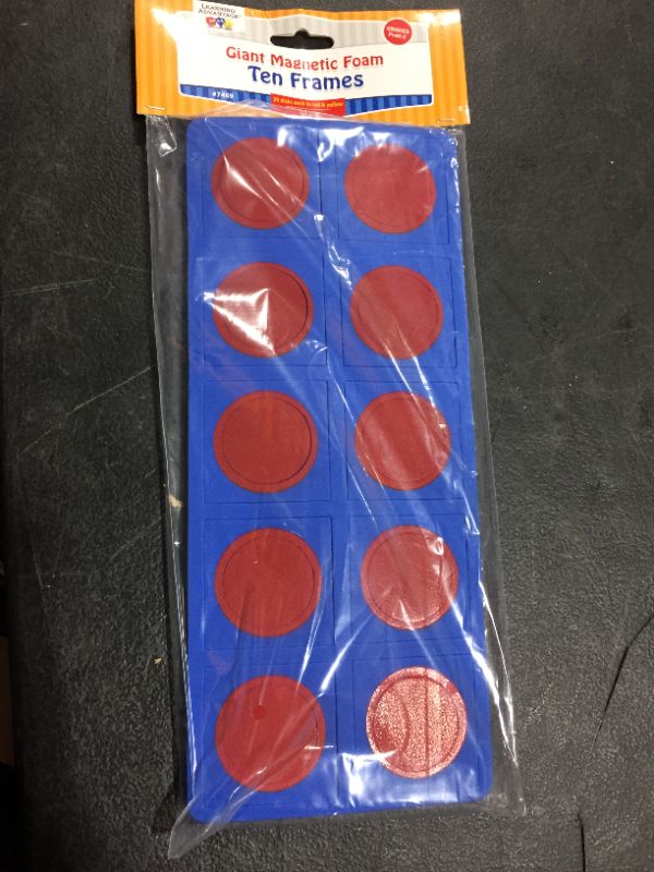 Photo 2 of LEARNING ADVANTAGE Giant Magnetic Foam Ten Frames - In Home Learning Manipulative for Early Math - 2 Frames with 20 Disks - Teach Number Concepts, Addition and Subtraction
