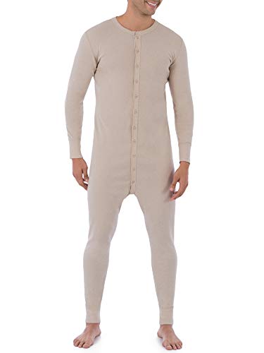 Photo 1 of Fruit of the Loom Men's Premium Thermal Union Suit, Oatmeal, Large