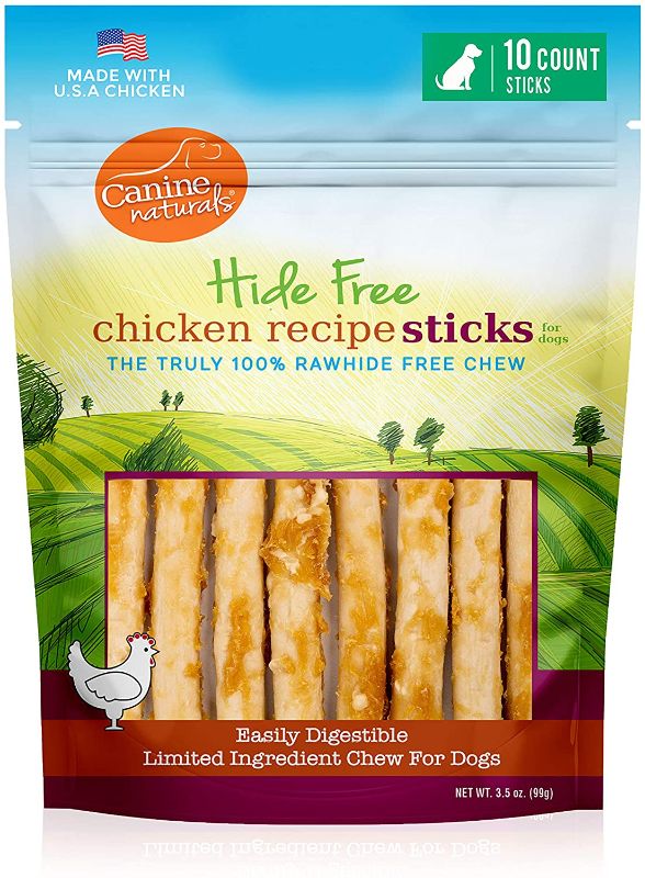 Photo 2 of 2 Pack Get Naked Digestive Health Dental Chew Sticks For Dogs and Canine Naturals Chicken Recipe Chew - 5” Stick Pack - 100% Rawhide Free and Collagen Free Dog Treats - Made From USA Raised Chicken - All-Natural and Easily Digestible