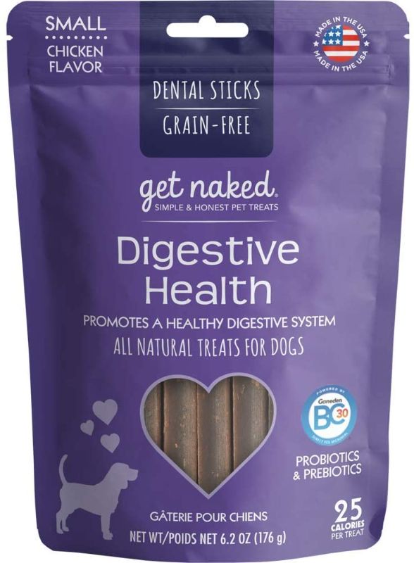 Photo 1 of 2 Pack Get Naked Digestive Health Dental Chew Sticks For Dogs and Canine Naturals Chicken Recipe Chew - 5” Stick Pack - 100% Rawhide Free and Collagen Free Dog Treats - Made From USA Raised Chicken - All-Natural and Easily Digestible