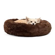 Photo 1 of Best Friends by Sheri Orthopedic Relief Donut Cuddler Dog Bed in Brown Lux Fur
