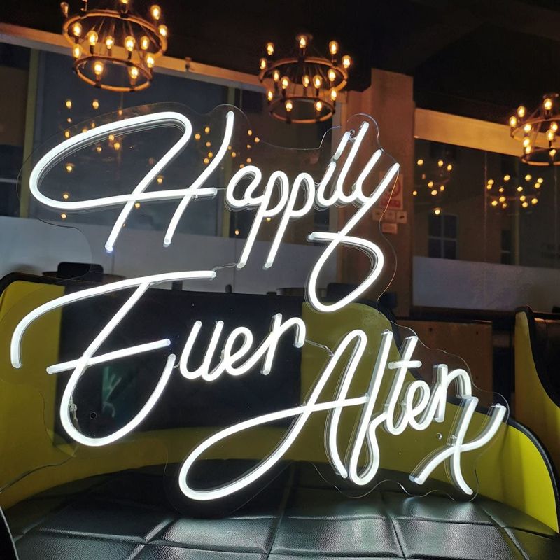 Photo 1 of  Happily Ever After X Neon Sign Custom Neon Sign Wall Decorations Wedding Neon Sign for Weddings Anniversaries Party Flex Led Neon Light Sign Wedding Decor
