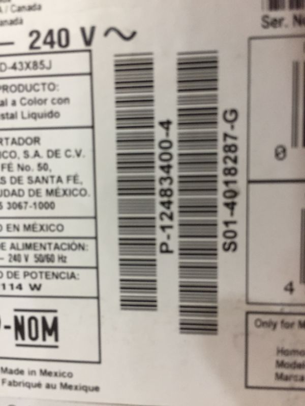 Photo 1 of 43" class X85J 4K UHD Smart Google TV--- parts only