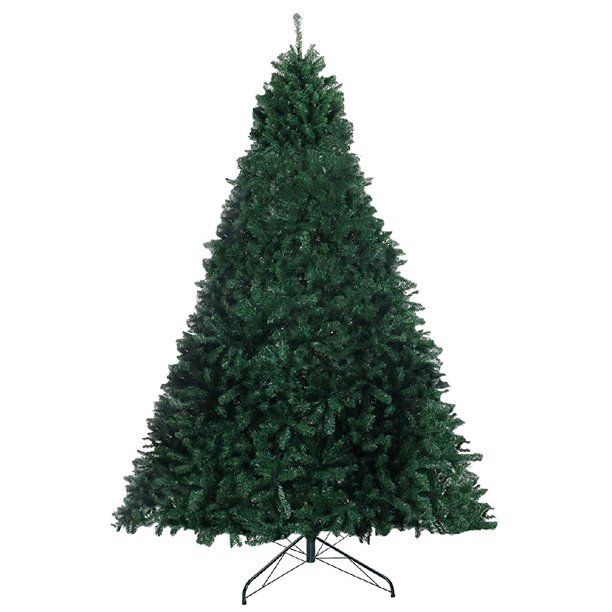 Photo 1 of Christmas Trees, KINGSO Artificial Christmas Tree 9ft Holiday Christmas Tree for Home Office Party Decoration 2800 Branch Tips with Metal Foldable Stand, Green, 
