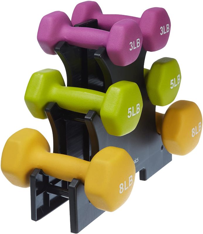 Photo 1 of Amazon Basics Neoprene Coated Dumbbell Hand Weight Set
