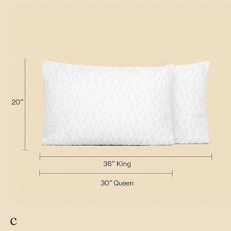 Photo 1 of Coop Home Goods - Premium Adjustable Loft Pillow - Cross-Cut Memory Foam Fill - Lulltra Washable Cover from Bamboo Derived Rayon - CertiPUR-US/GREENGUARD Gold Certified - Queen
