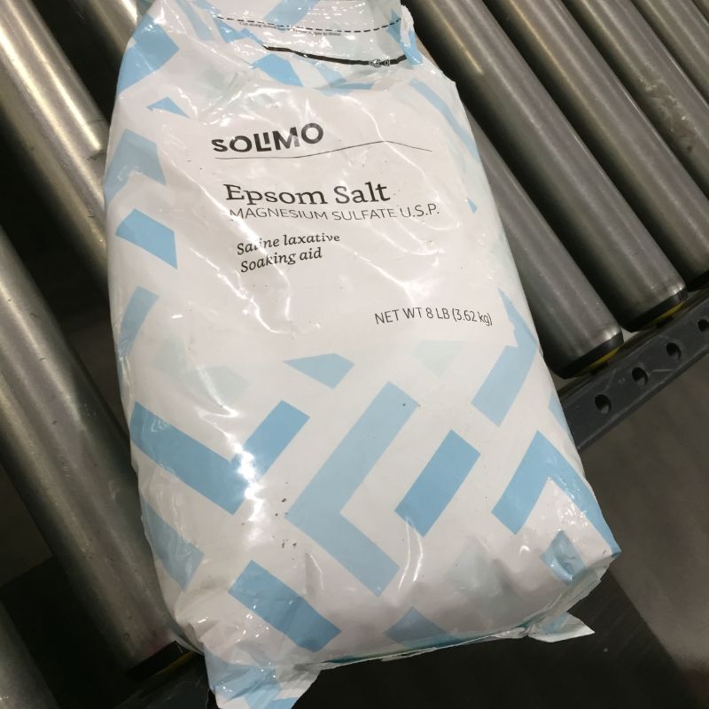 Photo 2 of Amazon Brand - Solimo Epsom Salt Soak, Magnesium Sulfate USP, 8 Pound
