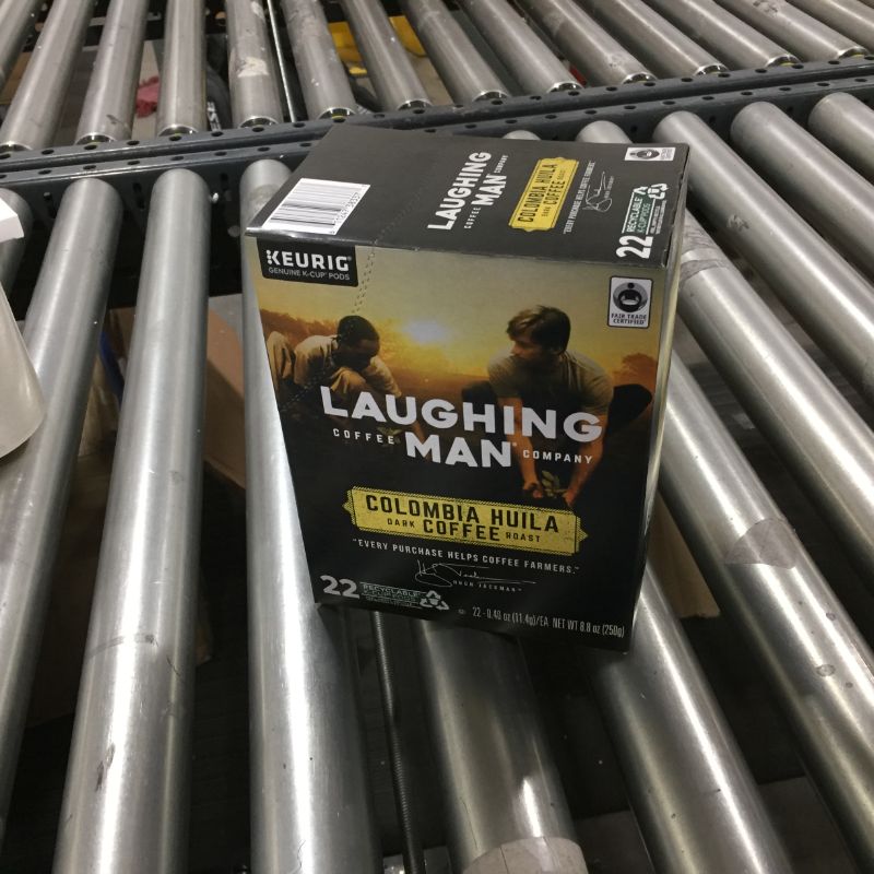 Photo 2 of 
LAUGHING MAN Colombia Huila Coffee K-Cup - Compatible with Keurig K-Cup Brewer - Caffeinated - Colombia Huila, Dark Chocolate, Arabica, Bright Citrus, Bergamot, Black Cherry Sweetness, Lime - Dark - Kosher - 22 / Box
