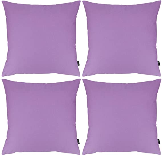 Photo 1 of Faylapa 4Pcs Light Purple Canvas Cotton Pillow Covers,16 x 16 inch Solid Decorative Throw Pillow Cases,Christmas Living Room Car Office Decoration (Case ONLY)
