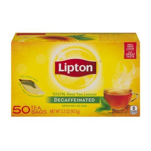 Photo 1 of (4 Boxes) Lipton Decaffeinated Black Tea Bags, 50 Ct
