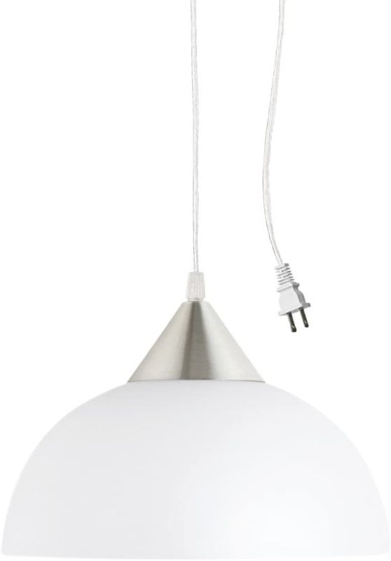 Photo 1 of Newhouse Lighting BHPENKIT-WH 11-Inch Plug-in Hanging Pendant 1-Light Kit | White Finish | 15-Foot Cord
