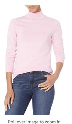 Photo 1 of Amazon Essentials Women's Lightweight Long-Sleeve Mockneck Sweater. Large.
