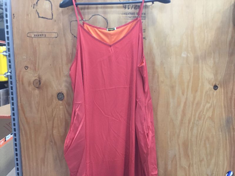 Photo 2 of Mixmax Womens Maxi Dress Casual Summer, Long Boho Beach Sundress XXL Size. Orange.
