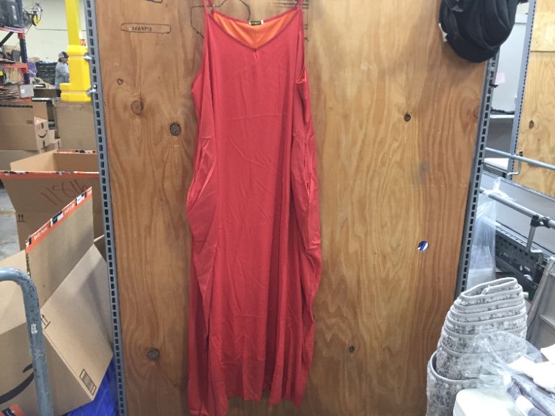 Photo 1 of Mixmax Womens Maxi Dress Casual Summer, Long Boho Beach Sundress XXL Size. Orange.
