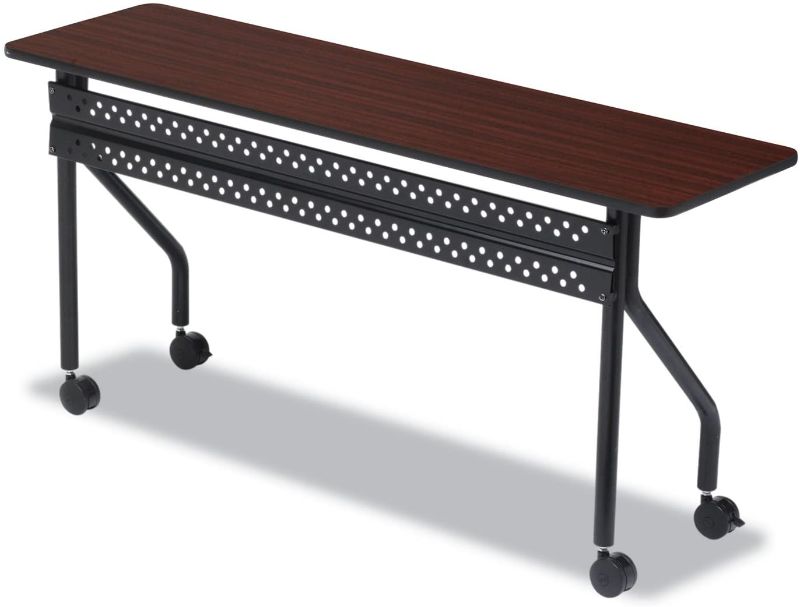 Photo 1 of Iceberg 68068 OfficeWorks Mobile Training Table, Rectangular, 72w x 18d x 29h, Mahogany/Black