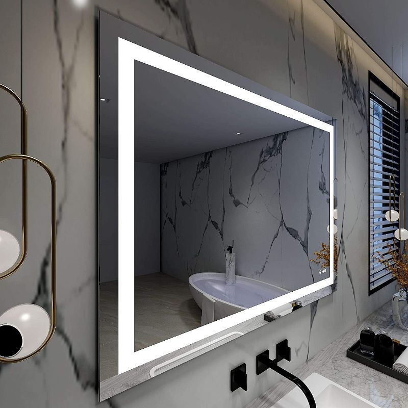 Photo 1 of ATHETOP Dimmable Touch Switch 48x36Inch Wall Mounted LED Lighted Bathroom Mirror CRI>90 3000K 4000K 6500K Adjustable Color Temperature Anti Fog (Milano 48" WX36 H)