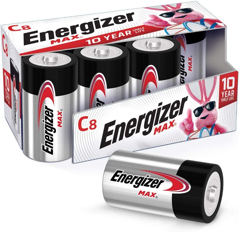 Photo 1 of Energizer MAX C Batteries, Premium Alkaline C Cell Batteries (8 Battery Count)