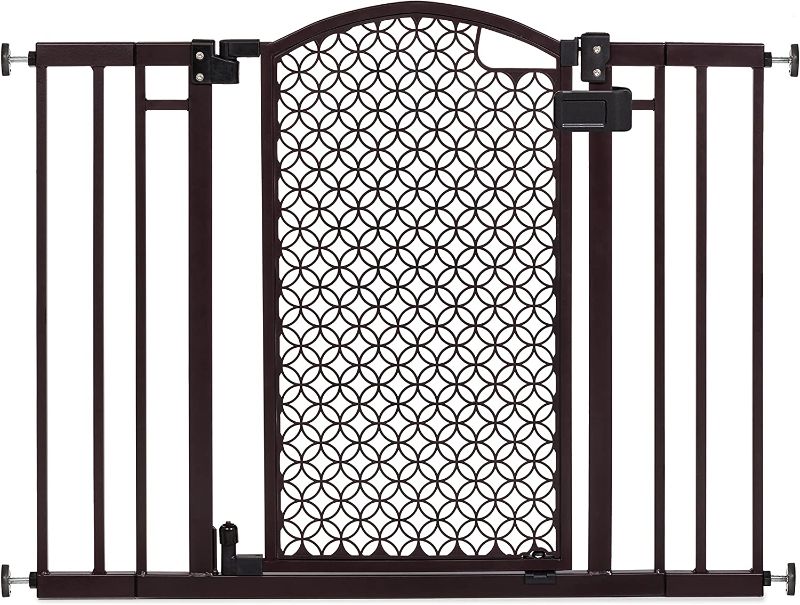 Photo 1 of Home Decorative Walk-Thru Baby Gate, Metal with Bronze Finish, Decorative Arched Doorway – 30” Tall, Fits Openings up to 28” to 42” Wide, Baby and Pet Gate for Doorways and Stairways