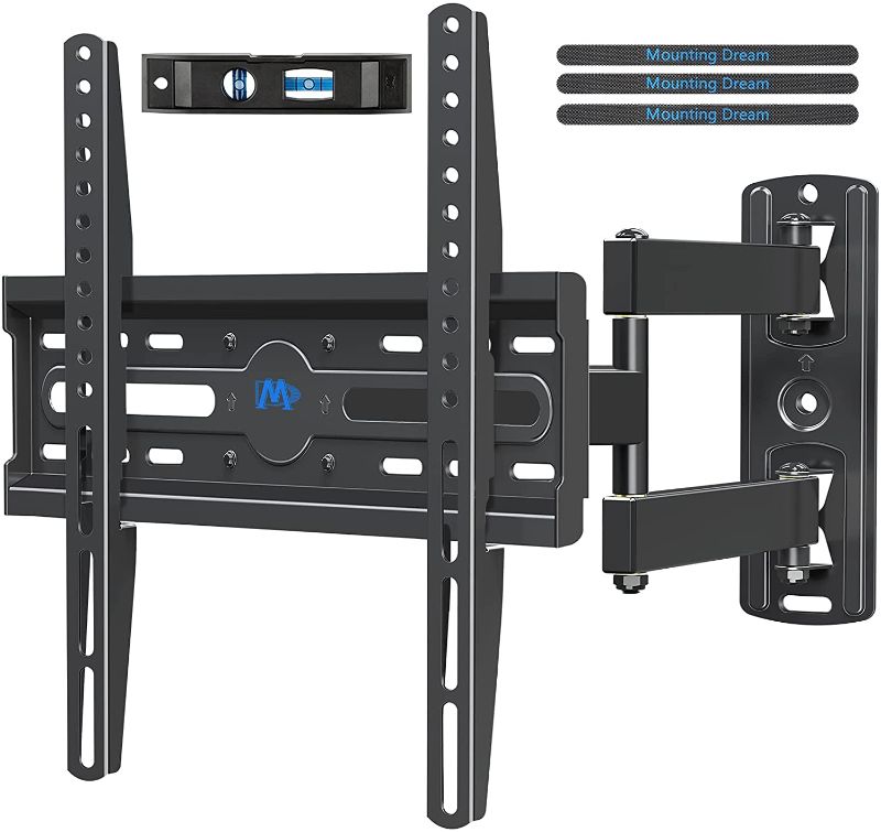 Photo 1 of Mounting Dream UL Listed TV Wall Mount Swivel and Tilt for Most 26-55 Inch TV, TV Mount Perfect Center Design, Full Motion TV Mount Bracket with Articulating Arm up to VESA 400x400mm, 60 lbs, MD2377