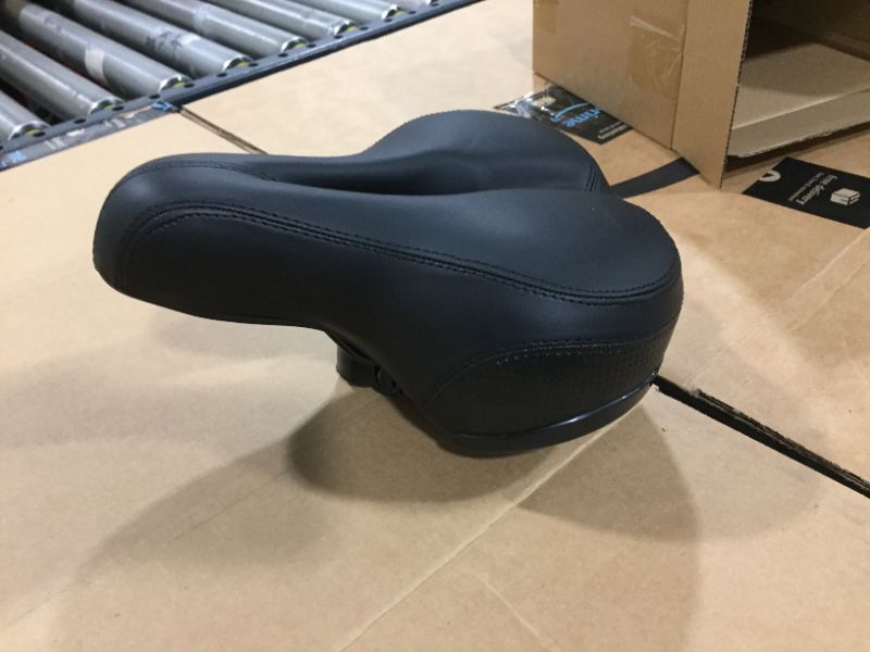 Photo 4 of Comfort Bike Seat - Silicone Waterproof Sturdy Shock-Absorbing Mountains and Cities Bicycle Saddle Taillight Reflective Strip with Double Shock Absorber Ball Saddle ?Universal fit Saddle
