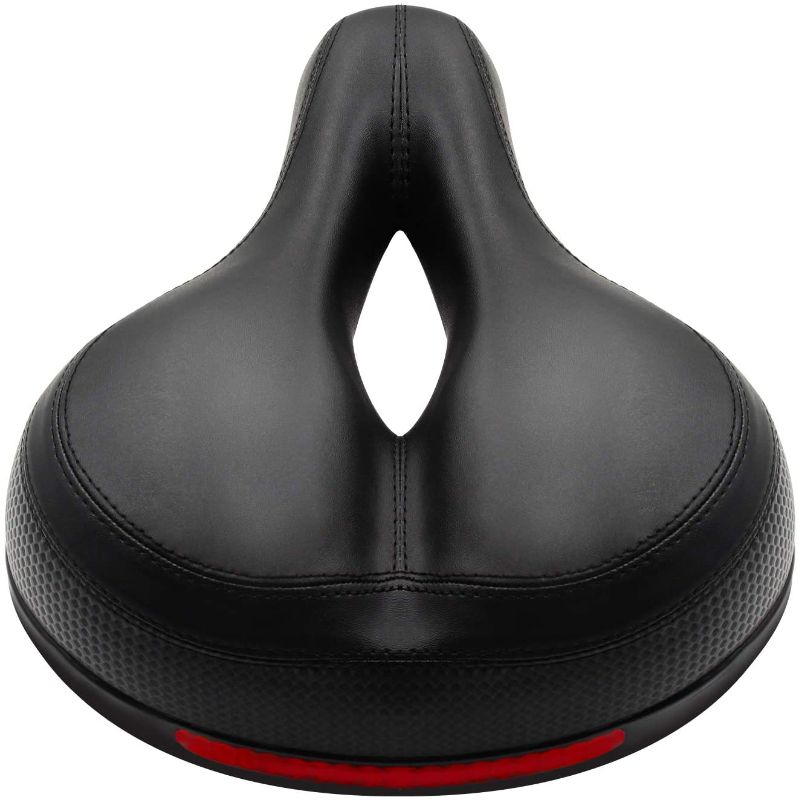 Photo 1 of Comfort Bike Seat - Silicone Waterproof Sturdy Shock-Absorbing Mountains and Cities Bicycle Saddle Taillight Reflective Strip with Double Shock Absorber Ball Saddle ?Universal fit Saddle
