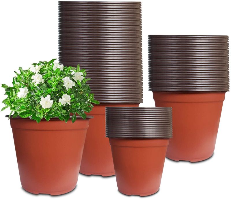 Photo 1 of 100 Pcs 6 Inch Plastic Seedlings Plants Nursery Pots, Planter Nursery Pots Plant Container Suitable for Indoor, Outdoor, Garden,Yard and Park
