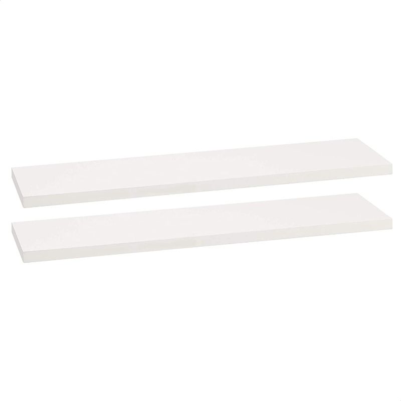 Photo 1 of Amazon Basics Floating Shelves - 24-Inch, White, 2-Pack
