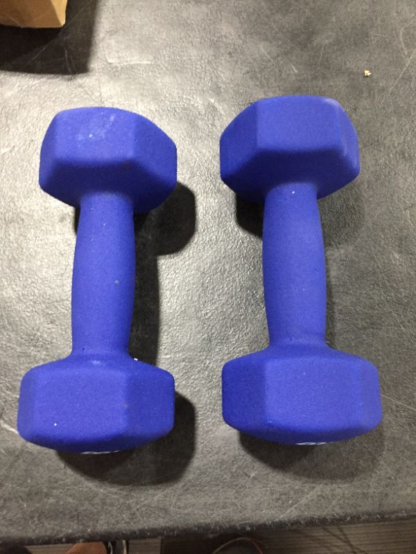 Photo 2 of amazon basics 10 lb rubber weights blue