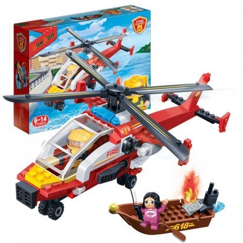 Photo 1 of Fire Rescue Chopper Building Kit, Build the fire chopper from the fire brigade series with the BanBao building blocks! By BanBao from USA
