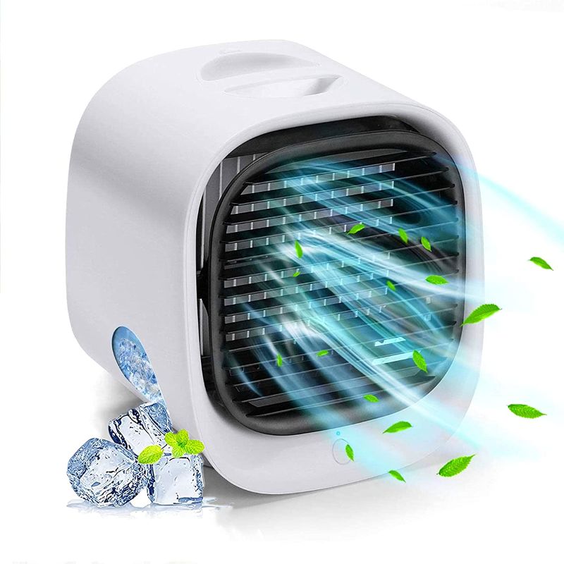 Photo 1 of Personal Air Cooler, Mini Air Conditioner Noiseless Desk Air Conditioner USB Portable AC Fan Room Cooler with 3 Speeds Fan