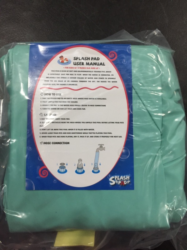Photo 2 of  Splash Pad, Ultra Thick PVC Splash Sprinkler Pad for Dogs, Kids, Large Dog Sprinkler Pool for Outside, BPA Free Dog Water Pad Toys for Babies, Kids, Toddlers, Pets
