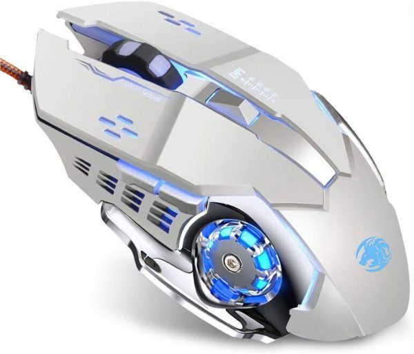 Photo 1 of K85 Wired Gaming Mouse Silent Click, Ergonomic Wired USB Computer Mouse Compatible with PC, Laptop, Computer (Silver)
