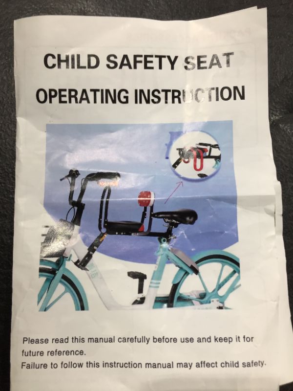Photo 1 of Child Safety seat for bikes