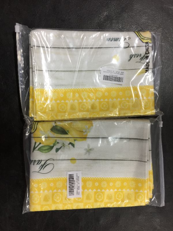 Photo 2 of 2 packs of the YEEFINE Placemats Set of 4, Lemon Car Table mats Placemat for Kitchen Dining Room Decoration 12" x 18" (Style4-4P)
